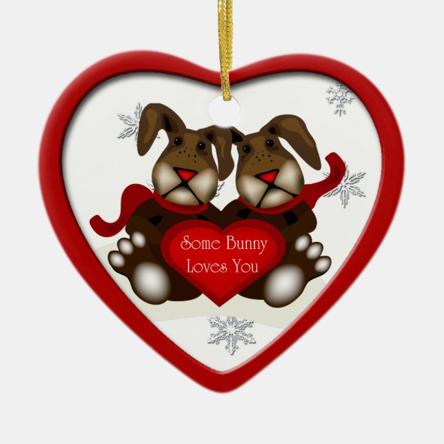 Algunos conejitos te aman el ornamento navideño (Frente)
