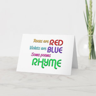 "Algunos poemas riman" Tarjeta en blanco de todas