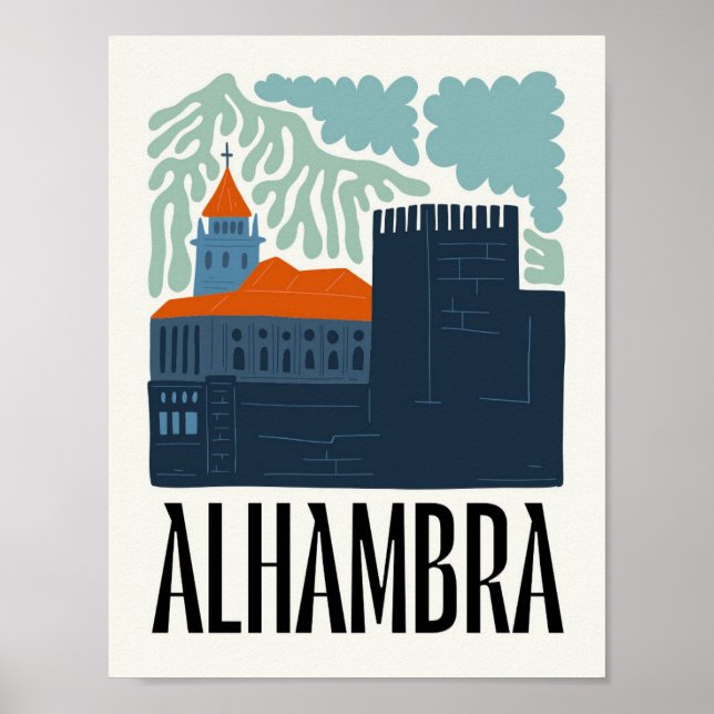 Alhambra Granada España abstracto viajes arte flor (Frente)
