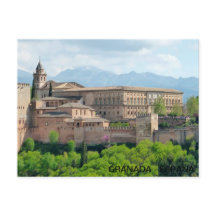 Alhambra postal de Granada, en España