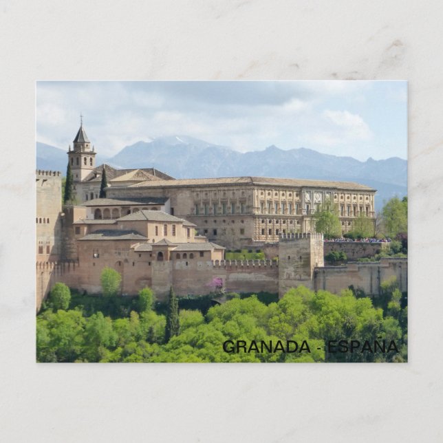 Alhambra postal de Granada, en España (Anverso)