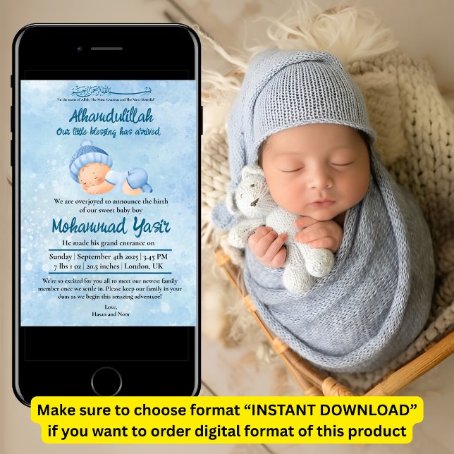 Alhamdulillah anuncio de nacimiento de un niño mus (Subido por el creador)