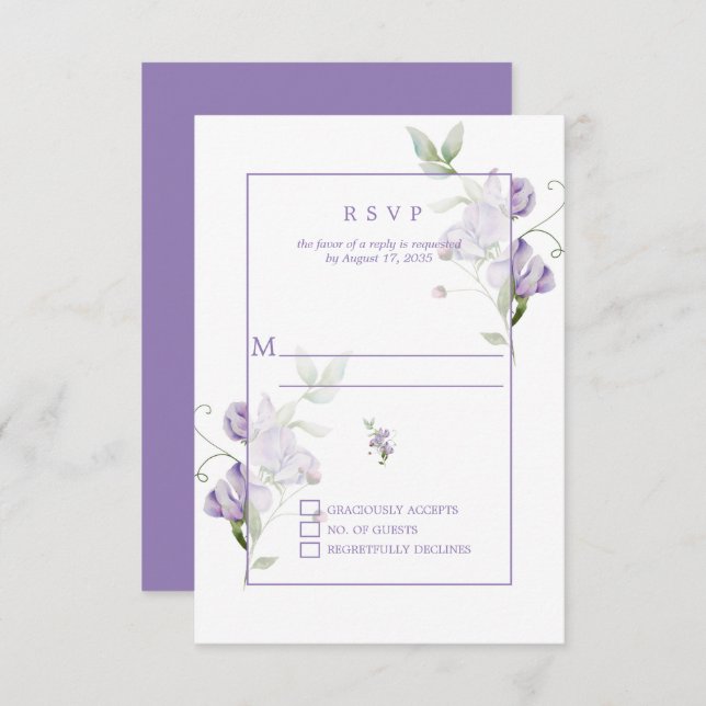 Alhelíes Lavanda RSVP (Anverso / Reverso)