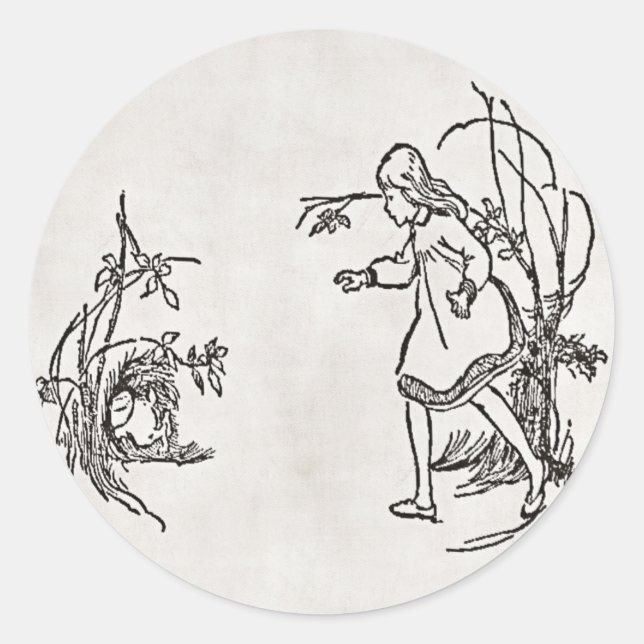 Alice Abajo El Pegatina Del Agujero De Conejo (Anverso)