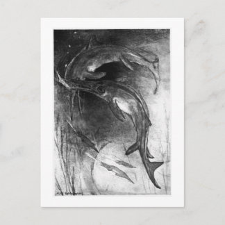 Alice B. Woodward: postal de arte de los ictiosaur