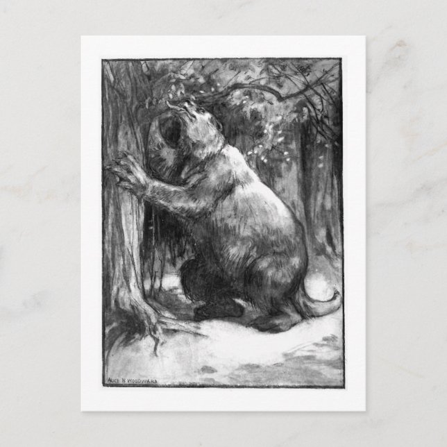 Alice B. Woodward: postal de arte de Megatherium (Anverso)