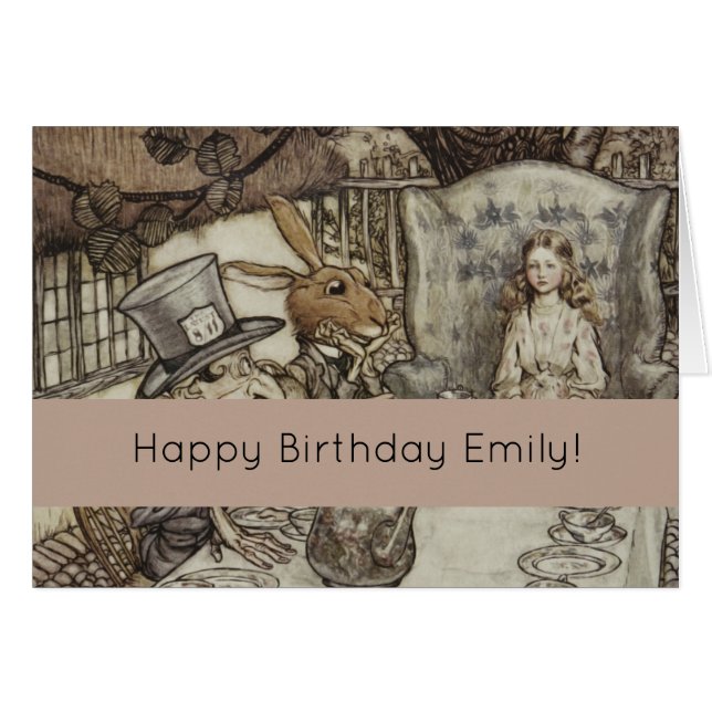 Alice Birthday Uncumpleaños Rabbit Hatter Fiesta (Anverso (Horizontal))