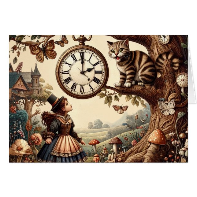 Alice & Cheshire Cat: Whimsical Wonderland Fantasy (Anverso (Horizontal))