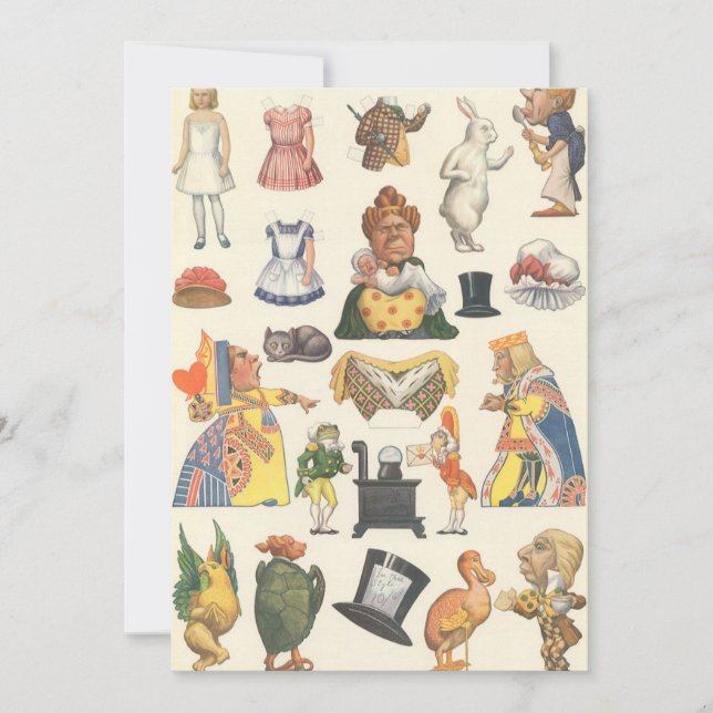 Alice en el País de las Maravillas, muñeca de pape (Anverso)