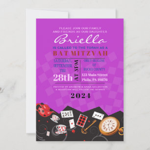 ALICE EN WONDERLAND Bat Mitzvah Invitación