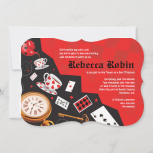 ALICE EN WONDERLAND Bat Mitzvah Invitación