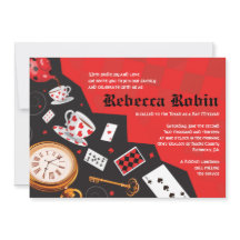 ALICE EN WONDERLAND Bat Mitzvah Invitación