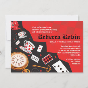ALICE EN WONDERLAND Bat Mitzvah Invitación