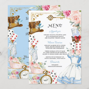 Alice in Wonderland Birthday Baby Shower Menu