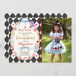 Alice In Wonderland Birthday Invitación al Fiesta 