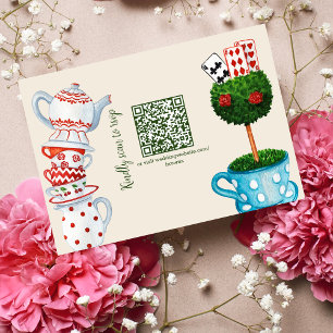 Alice in Wonderland Boda qr código tarjeta RSVP