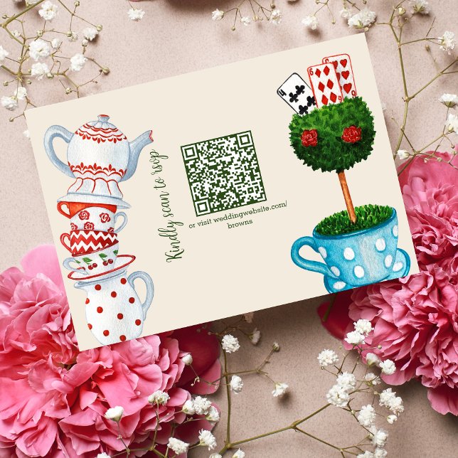Alice in Wonderland Boda qr código tarjeta RSVP (Subido por el creador)