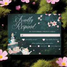 Alice In Wonderland Fairytale Vintage Tarjeta RSVP