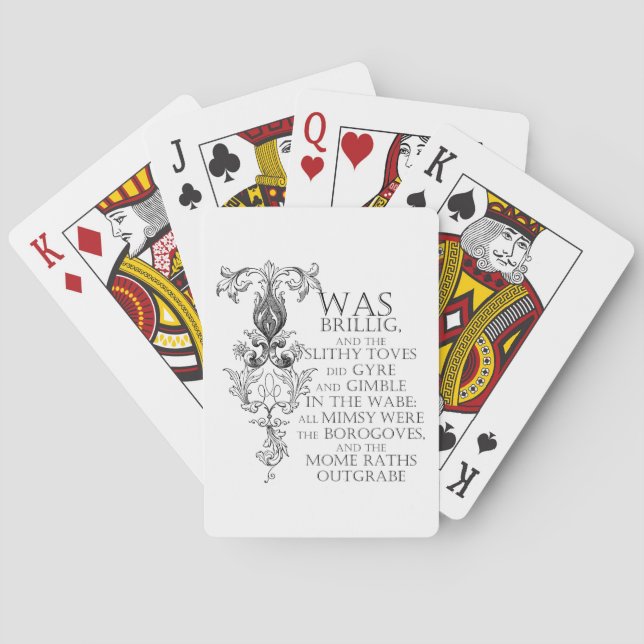 Alice In Wonderland Jabberwocky Poem Jugando Carta (Reverso)