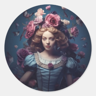 Alice In Wonderland Round Pegatina