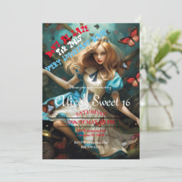 Alice In Wonderland Sweet 16 Invitaciones