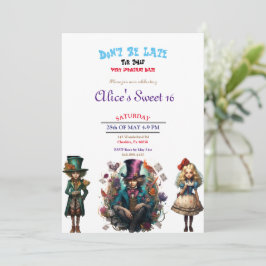 Alice In Wonderland Sweet 16 Invitaciones