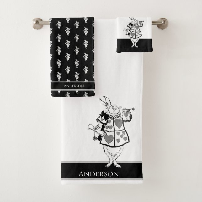 Alice in Wonderland White Rabbit Black baño B (In situ)