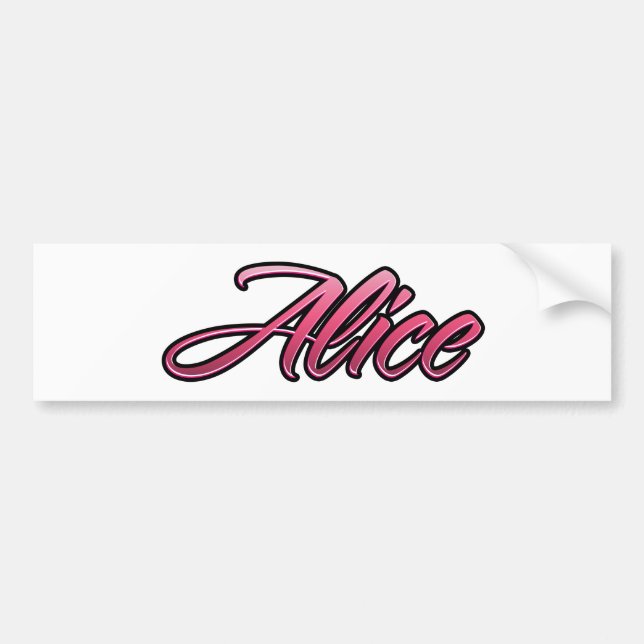 Alice, Pegatina Aufkleber rosa descolorido (Frente)