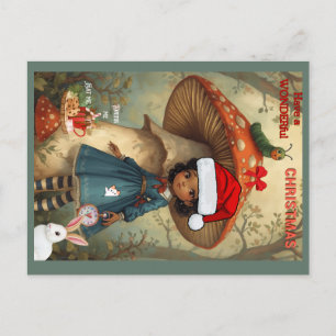 Alice Wonderland Oruga Tarjeta de Navidad