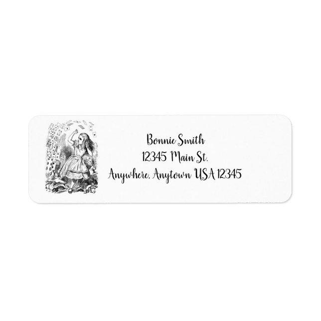 Alice y la etiqueta de las tarjetas (Frente)