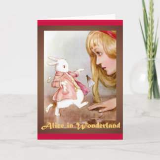 Alice y la tarjeta de conejo blanco