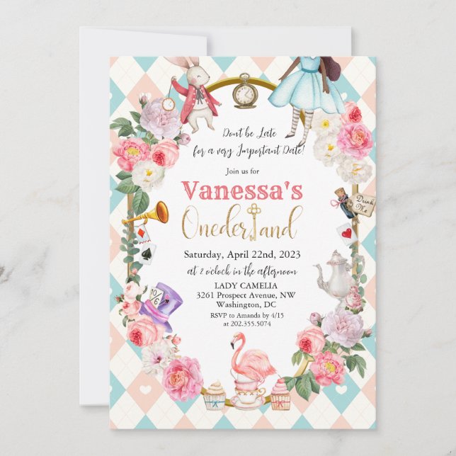 Alicia afroamericana en invitación de la tierra de (Anverso)