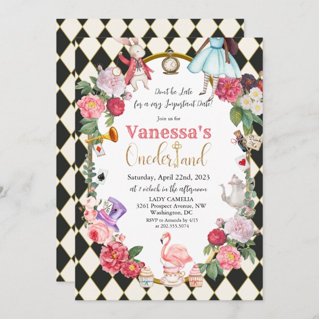 Alicia afroamericana en invitación de la tierra de (Anverso / Reverso)