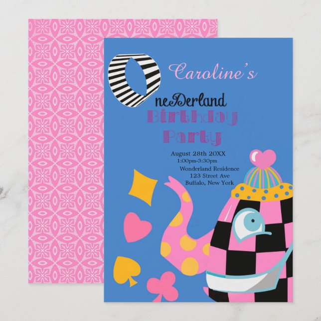 Alicia Azul Rosa En El País De Las Maravillas. Fie (Anverso / Reverso)