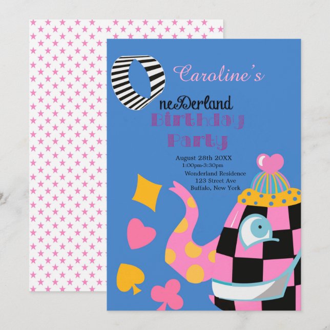 Alicia Azul Rosa En El País De Las Maravillas. Fie (Anverso / Reverso)