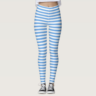 Alicia Blue Stripe Pattern Leggings