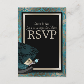 Alicia con odio loco en la carta RSVP de la boda d