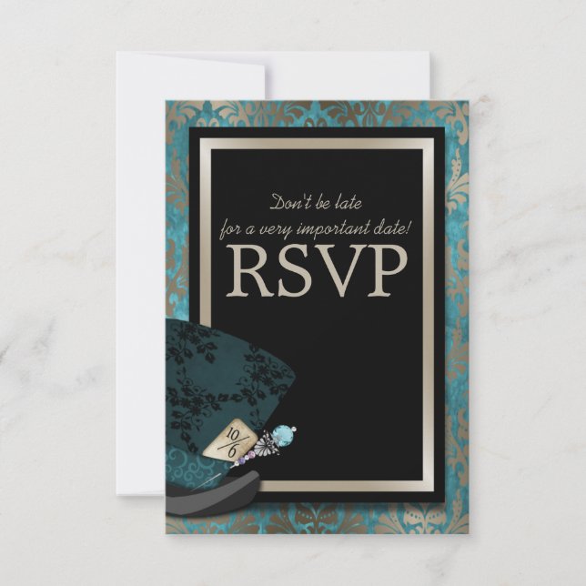 Alicia con odio loco en la carta RSVP de la boda d (Anverso)