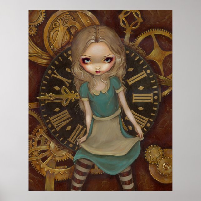 Alicia con relojería - steampunk en la impresión d (Frente)