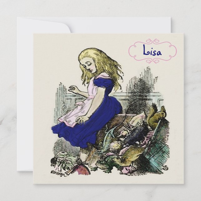 Alicia curiosa ~ Invitaciones Maravilla (Anverso)