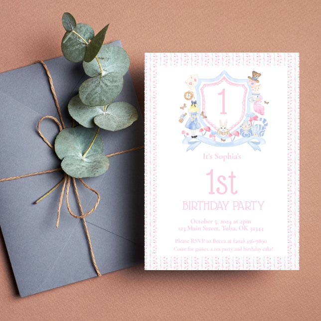 Alicia en el Monograma de Maravilla Invitación Esc (Subido por el creador)