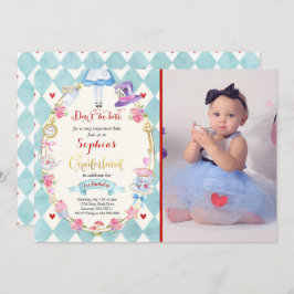 Alicia en el país de origen Invitación al té Fiest