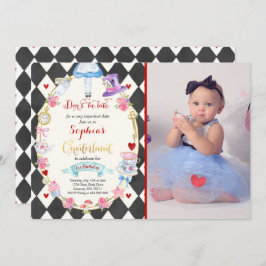 Alicia en el país de origen Invitación al té Fiest