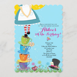 Alicia En Invitación De Cumpleaños De Maravillas