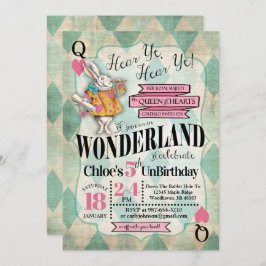 Alicia en invitaciones del cumpleaños del país de