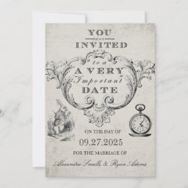 Alicia en la invitación a la boda en el país de la