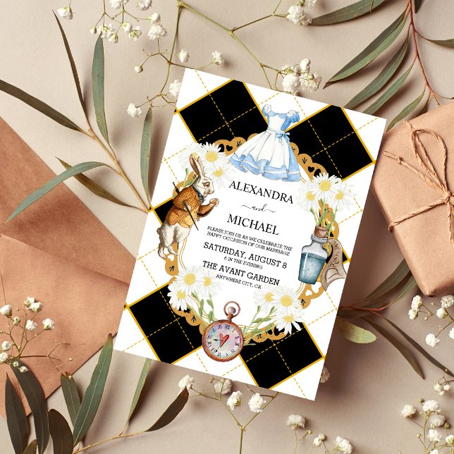 Alicia en la invitación a la boda en el país de la (Subido por el creador)