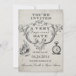 Alicia en la invitación a la boda en el país de la