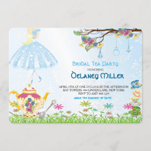 Alicia en la invitación a la ducha de novia en el 