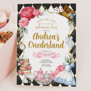 Alicia en la invitación a la fiesta de cumpleaños